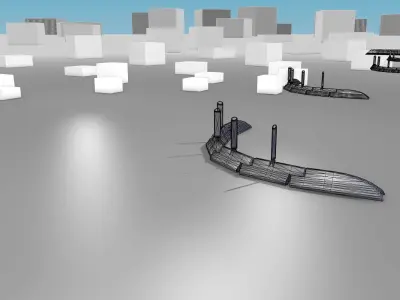 White and Red Road Traffic Barrier - Part 26 - Low-poly 3D model