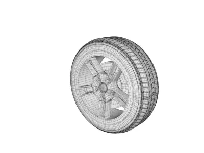 AUDI wheels with GOOD YEAR tires Low-poly 3D model