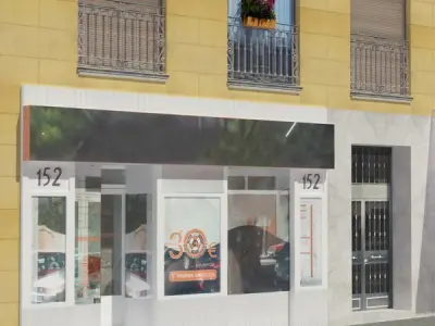 Building with windows and balconies Low-poly 3D model