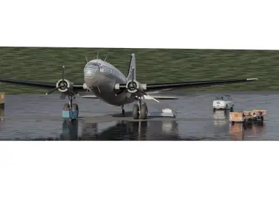CURTISS C-46 COMMANDO 1960s 3D model