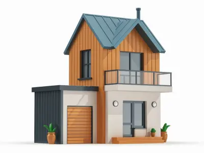 Cartoonish House Low Poly 3D Model 01(1) 3D model