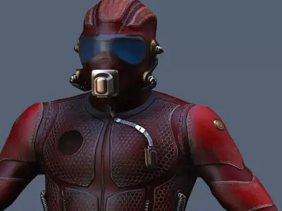 Tech Commander Low-poly 3D model