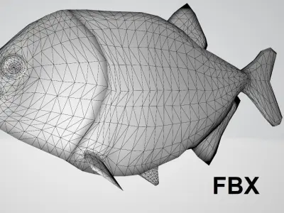 Piranha Low Poly fish 3D model