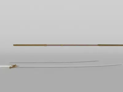 Shamshir sword with gold handle Low-poly 3D model