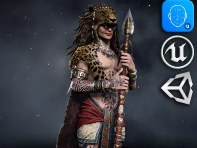 Maya Warrior Low-poly 3D model