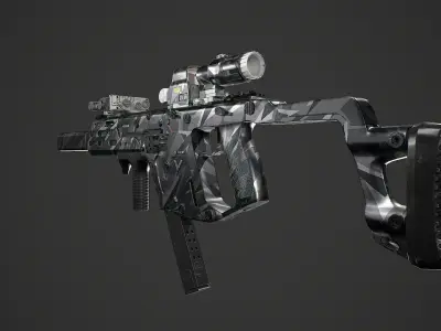 Kriss Vector gen2 camouflage  Low-poly 3D model
