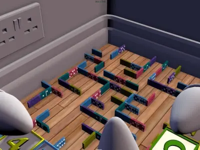 The block room with dominoes Free low-poly 3D model