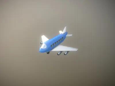 Jumbo Jet Toy low-poly game ready Low-poly 3D model