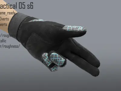 FPS hand glove tactical 05 s6 Low-poly 3D model