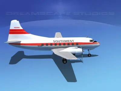 Martin 404 Soutwest Airways 3D model