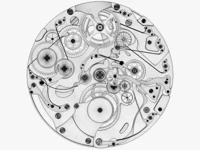 Clock Mechanism Wood 3D model