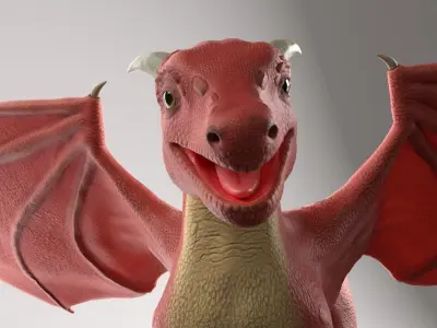 Baby Dragon Low-poly 3D model