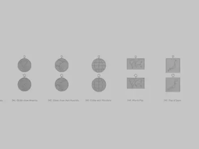 World and Places Pendants Pack Original Blend STL Collection 3D print model