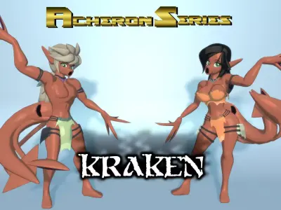 Acheron Kraken Nude Low-poly 3D model
