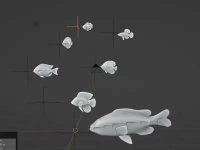 Tropical Fishes Set six piece Low Poly Free low-poly 3D model