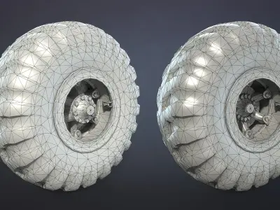 Truck Wheel 01 Kraz-255 Low-poly 3D model