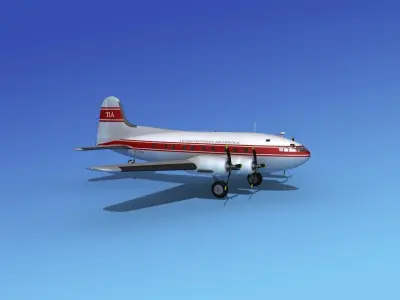 Boeing 307 Transcontinent Air Service 3D model