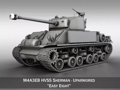 M4A3E8 HVSS Sherman - Uparmored  3D model