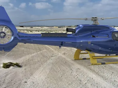 Airbus H130 High Detail 3ds max Vray 3D model