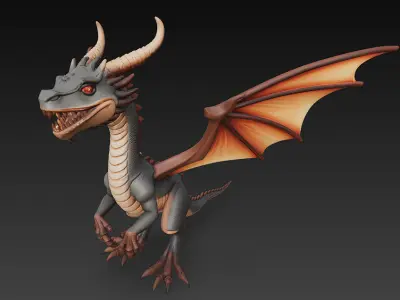 Dragon Realistic 3D Model Basic - Low Poly Realistic Low-poly 3D model