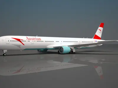 Autrian Airlines Boeing 777 300 ER 3D model