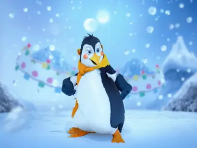 Playful Penguin model pack Low-poly 3D model