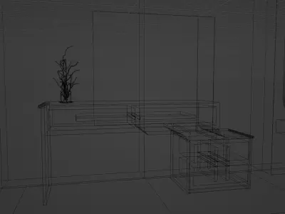 wooden dressing table inspired by ancient Egyptian furniture  Free 3D model
