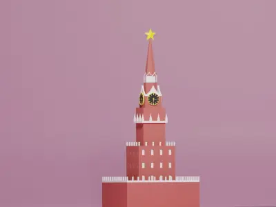 Moscow Kremlin Spasskaya Tower Low-poly 3D model