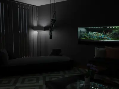 Aquarium fish tank with plants in it 3D model