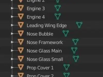 B 17 Flying Fortress 2D Cutout Low-poly 3D model