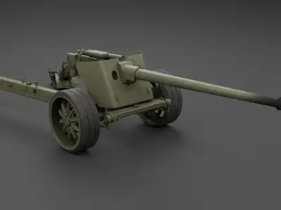 T8 105mm Anti Tank Gun Low-poly 3D model