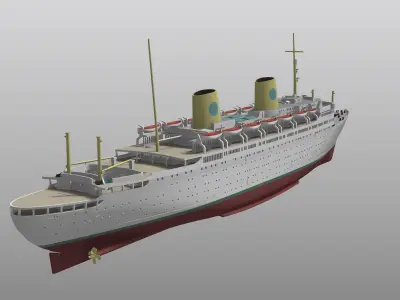 MS GRIPSHOLM 1957 ocean liner print ready scale model 3D print model
