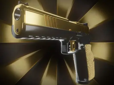Pistol CZ 75 Golden Gangsta Low-poly 3D model