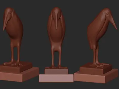 Stork bronze sculpture  3D model