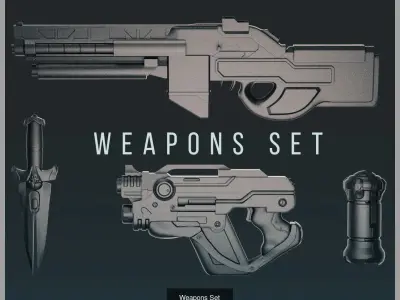 Sci-fi paper spaceship 3D Model Pack