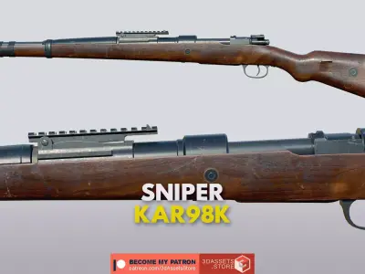 Weapon - Gun - Sniper - Kar98k Low-poly 3D model