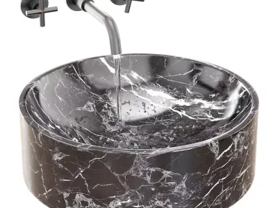 Black Kale Marble Sink 3D model