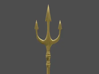 Trident golden spear 3D model