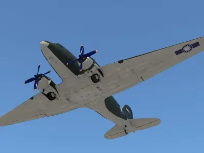 Douglas C-47 - 1948 Republic of China 3D model