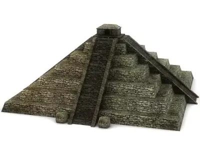 Ancient stone pyramid Low-poly 3D model