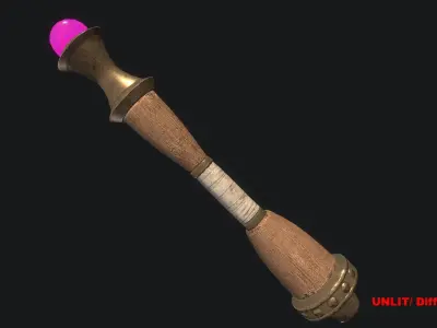 Fantasy Stylish- Wand of Heavy Low-poly 3D model