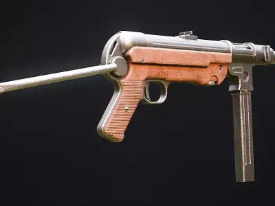 MP40 - German WW2 Submachine Gun Low-poly 3D model