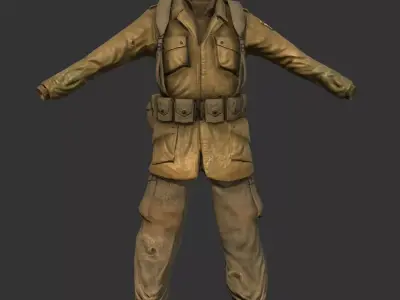World War 2 American Soldier Uniform Low-poly 3D model