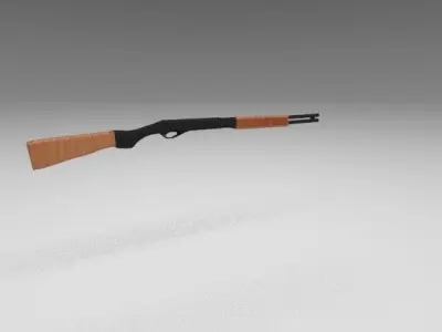 Shortgun wooden shotgun Low-poly 3D model