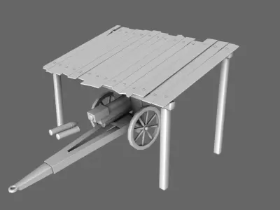 Artillery Cannon Canopy Free 3D model