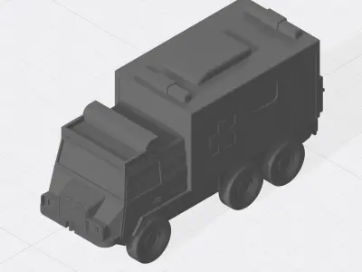 Pinzgauer 6x6 Light Operational Vehicle set 3D print model