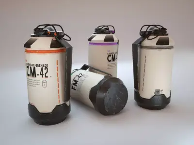 Grenade PACK Low-poly 3D model 3