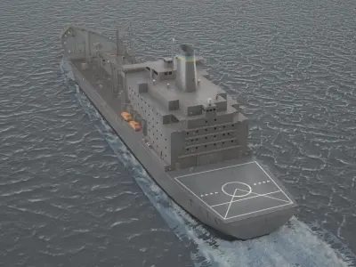 US Navy Henry J Kaiser class oil transfer vessel USNS Low-poly 3D model