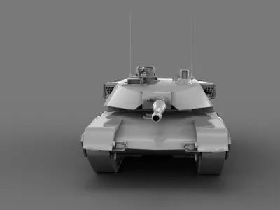 Tank M1A1 Base Mesh Free Free low-poly 3D model