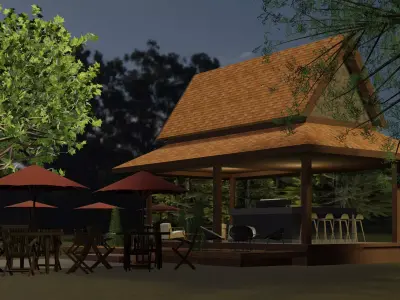 Cafe pavilion 25T06 3D model